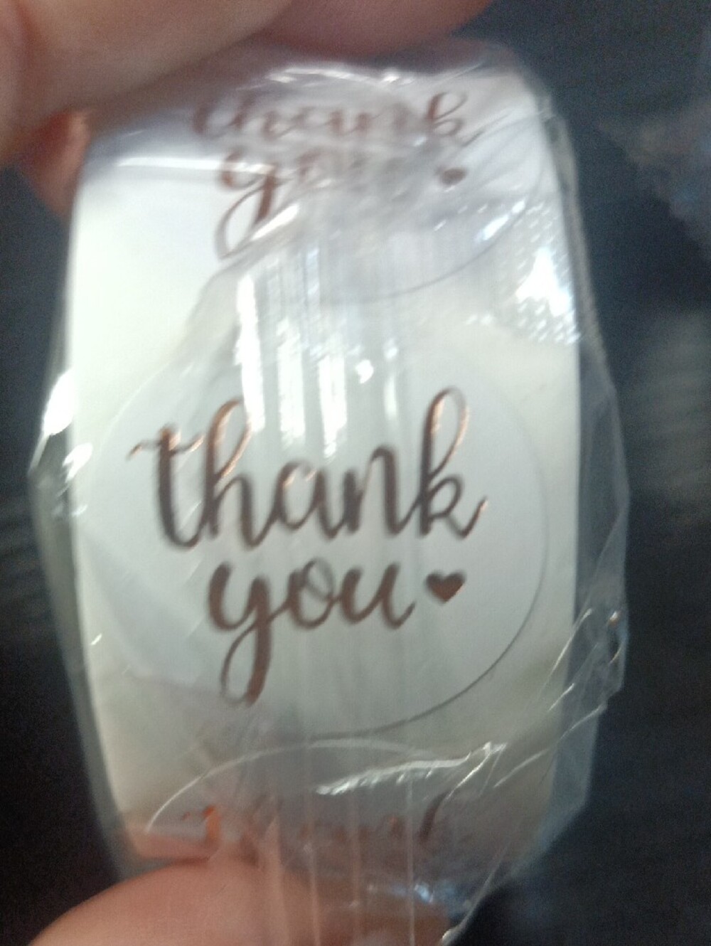3 Rolls Thank You Sticker Rolls - Assorted Pink, White, Black - Picture 3 of 4